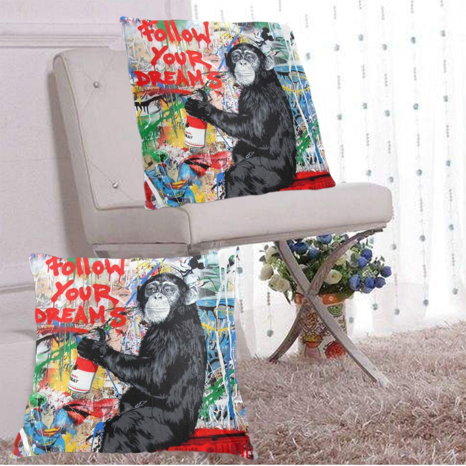 Amazon.co.jp: 枕カバー 2枚セット Banksy バンクシー 落書きアート